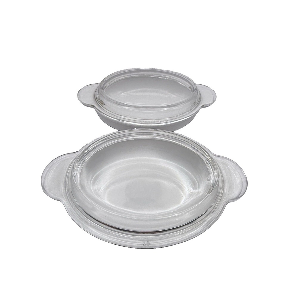2 Corning Ware Grab-It Oval Casserette Dishes with Pyrex Glass Lid P-14-B
